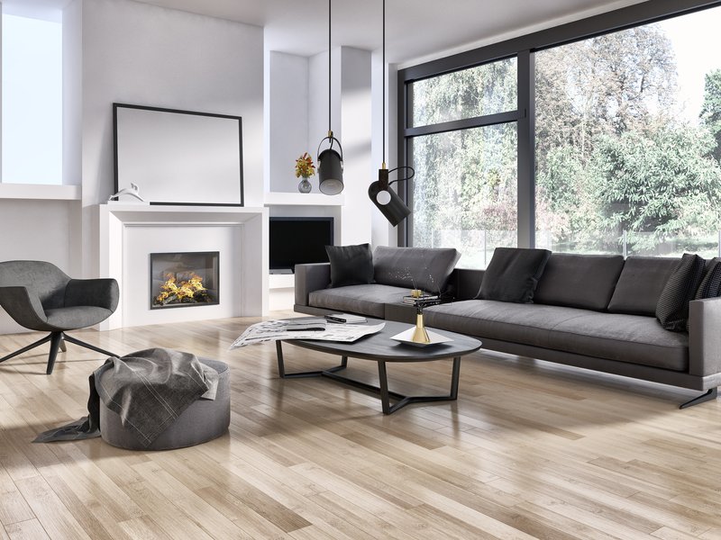 Modern living room with hardwood flooring from Success Floor Covering LLC in Oakland, MD